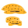 MGP 4 Caliper Covers Engraved Front & Rear I-Vtec Yellow Finish Black Char 2017 Acura ILX thumbnail 6