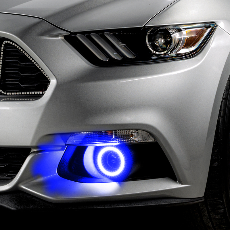 Oracle Ford Mustang 15-20 WP LED Projector Fog Halo Kit - ColorSHIFT