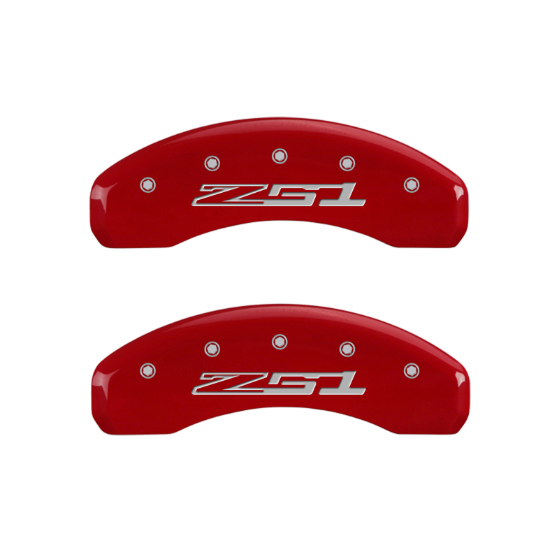 MGP 4 Caliper Covers Engraved Front Corvette C7 Engraved Rear Z51/2015 Red finish silver ch thumbnail 9