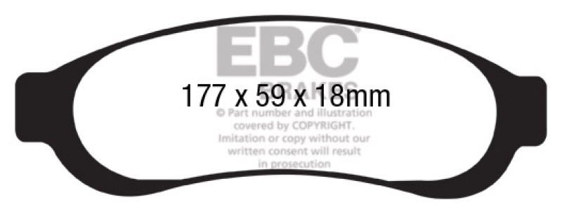 EBC 05-07 Ford F350 (inc Super Duty) 5.4 DRW 2WD Ultimax2 Rear Brake Pads thumbnail 6