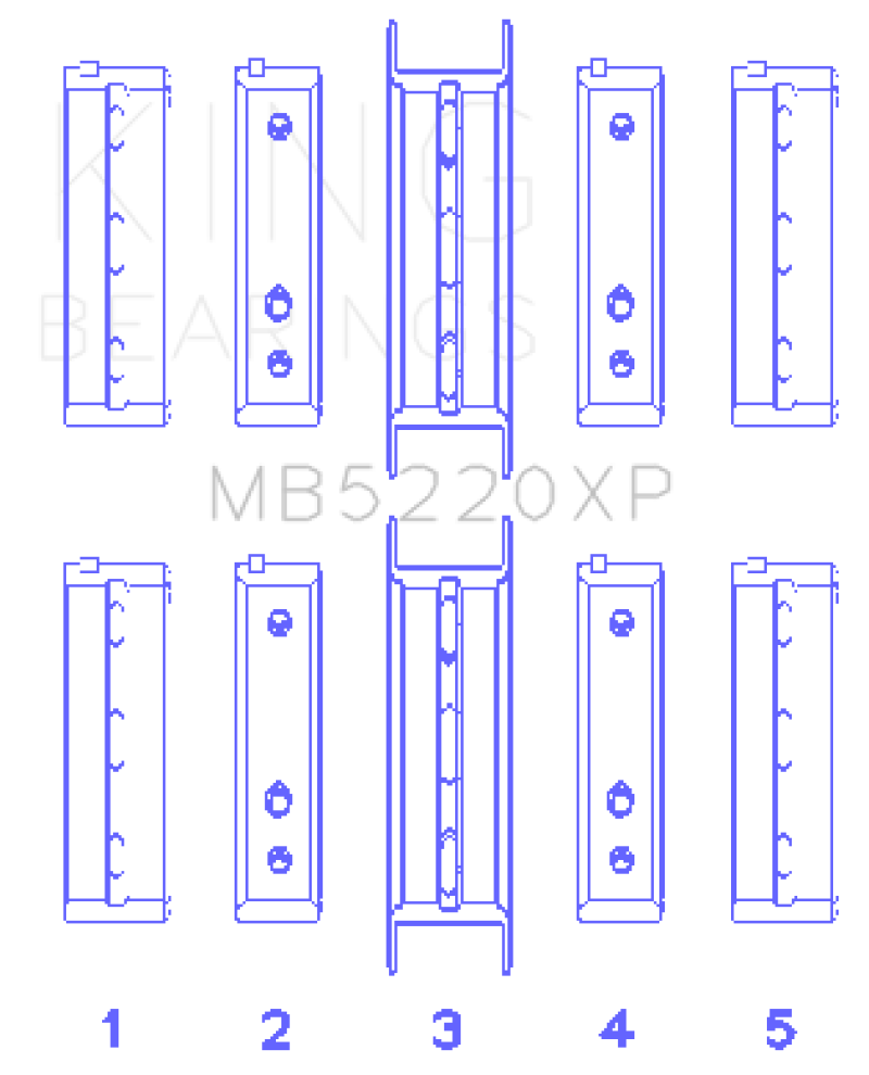 King Subaru WRX/STi EJ20 EJ22 EJ25 Flange #3 Position (Size .025) Performance Main Bearing Set thumbnail 2