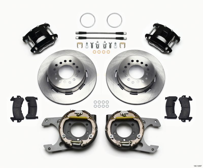 Wilwood D154 P/S Park Brake Kit Jeep Dana 35 2.56 Off 5-lug w/ lines