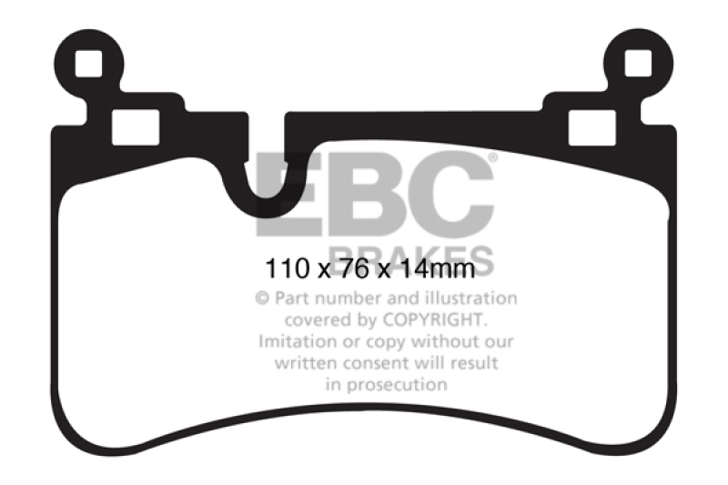 EBC 08-13 Mercedes-Benz C63 AMG (W204) 6.2 Redstuff Rear Brake Pads thumbnail 4