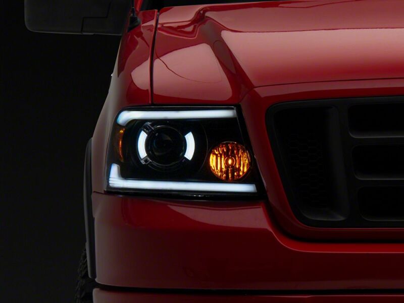 Raxiom 04-08 Ford F-150 Axial Series LED Proj Headlights/Seq LED Bar- Black- Clear Lens thumbnail 2