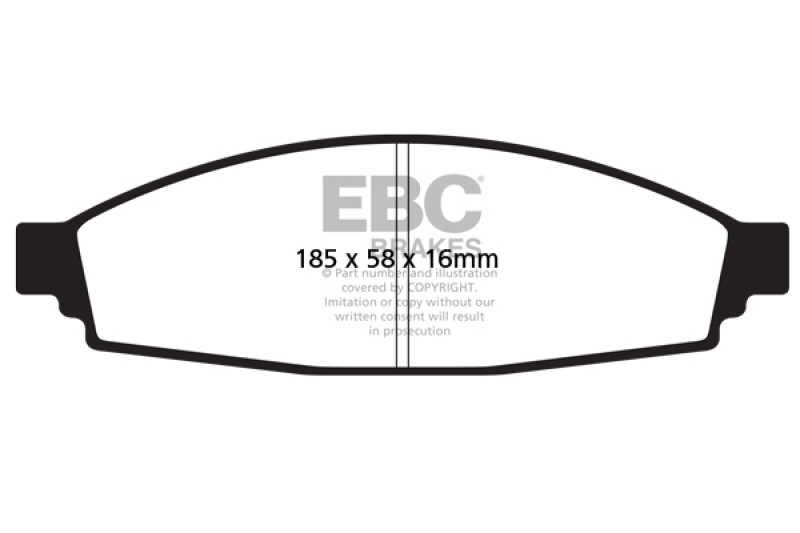 EBC 03-06 Lincoln Aviator 4.6 Yellowstuff Front Brake Pads thumbnail 4