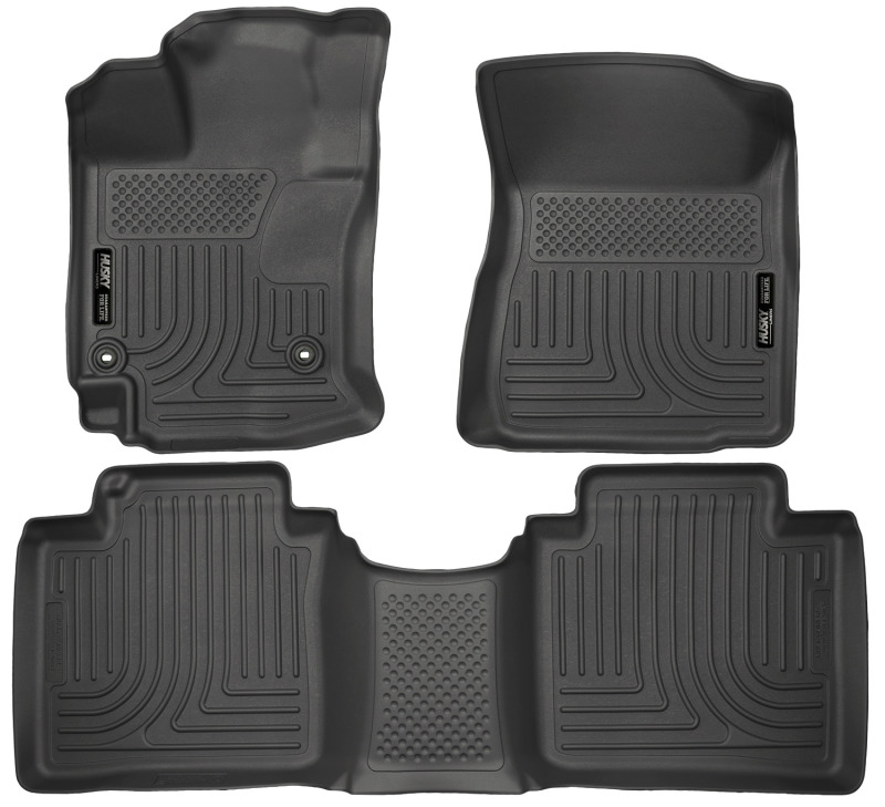 Husky Liners 15 Toyota Venza WeatherBeater Front & Second Row Tan Floor Liners Black thumbnail 4