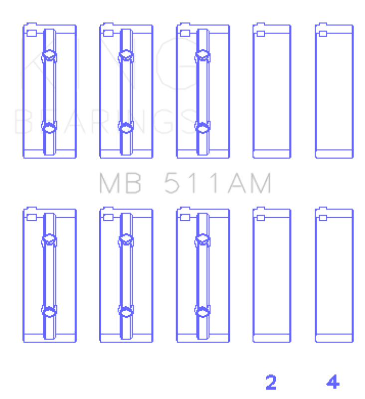 King Engine Bearings 69-94 Alfa Romeo Spider AM-Series 5 Pairs Main Bearing Set thumbnail 3