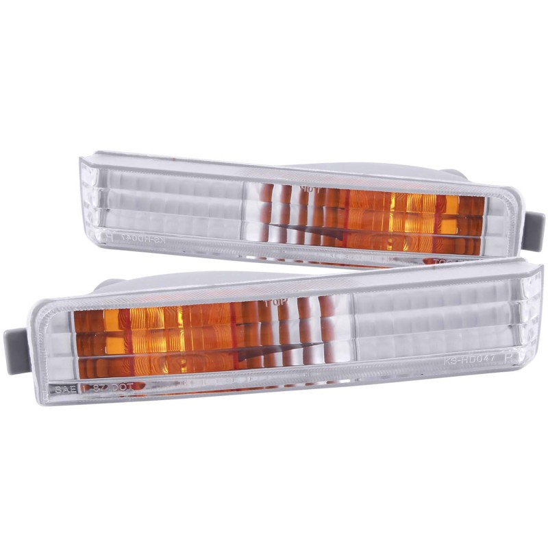 ANZO 1990-1991 Honda Accord Euro Parking Lights Chrome w/ Amber Reflector thumbnail 3