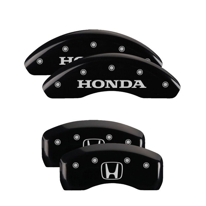 MGP 4 Caliper Covers Engraved Front Honda Engraved Rear H Logo Black finish silver ch thumbnail 6
