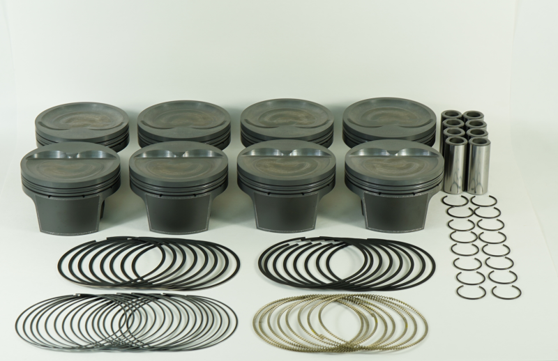 Mahle MS Piston Set SBC 414ci 4.125in Bore 3.875in Stroke 6.0in Rod 0.927 Pin -22cc 9.9 CR Set of 8 thumbnail 3