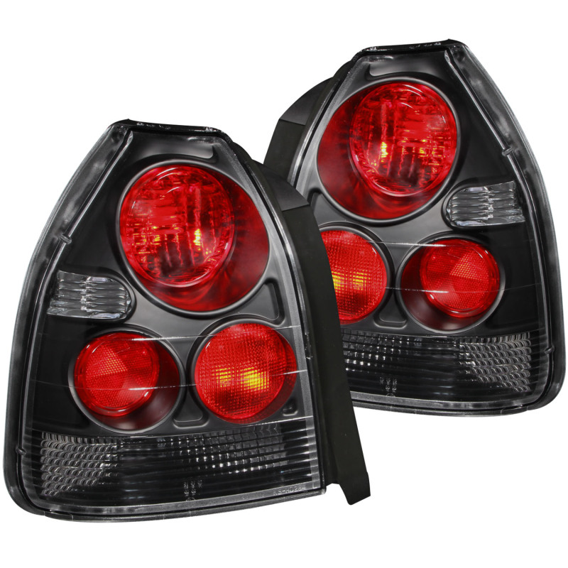 ANZO 1996-2000 Honda Civic Taillights Black thumbnail 3