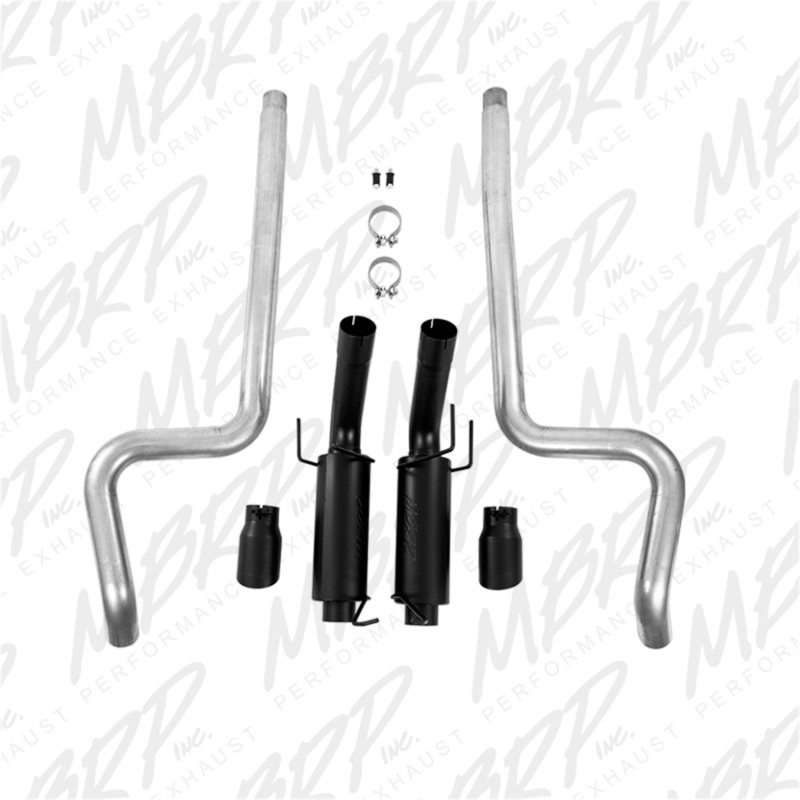 MBRP 11-14 Ford Mustang GT 5.0L 3in Cat Back Dual Split Rear Race Version 4in Tips - Black thumbnail 7