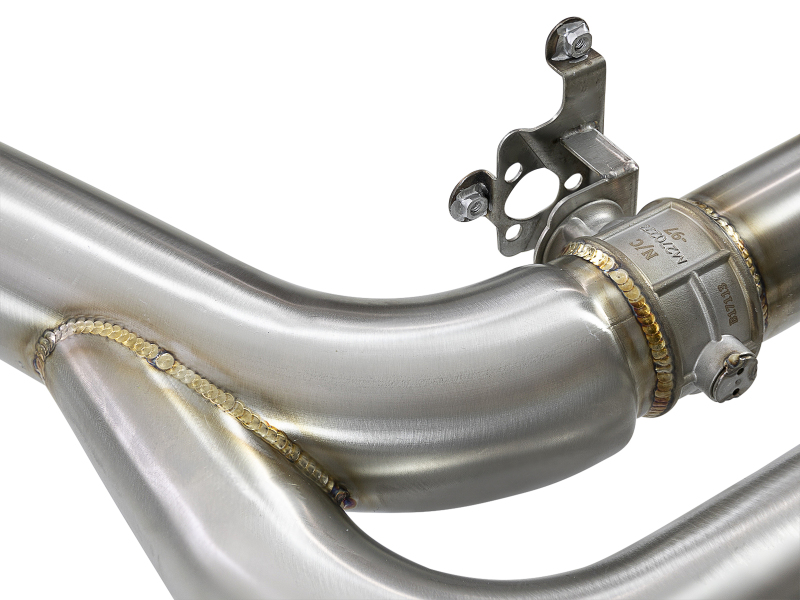 aFe MACH Force-Xp 3.5in. 304 SS C/B Exhaust w/o Muffler 15-18 BMW X5 M V8-4.4L (tt) - Black Tip thumbnail 9