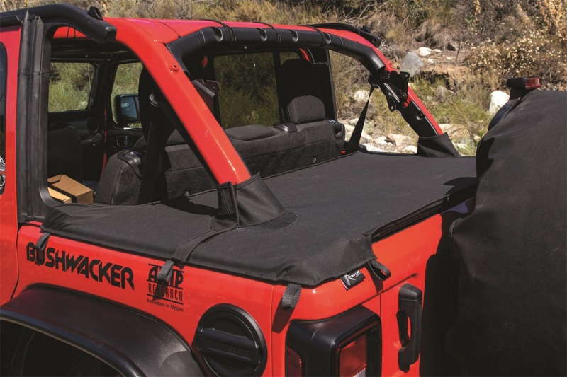 Rampage 2018-2022 Jeep Wrangler(JL) 4-Door Tonneau Cover w/ Tailgate Bar Kit - Black Diamond thumbnail 7