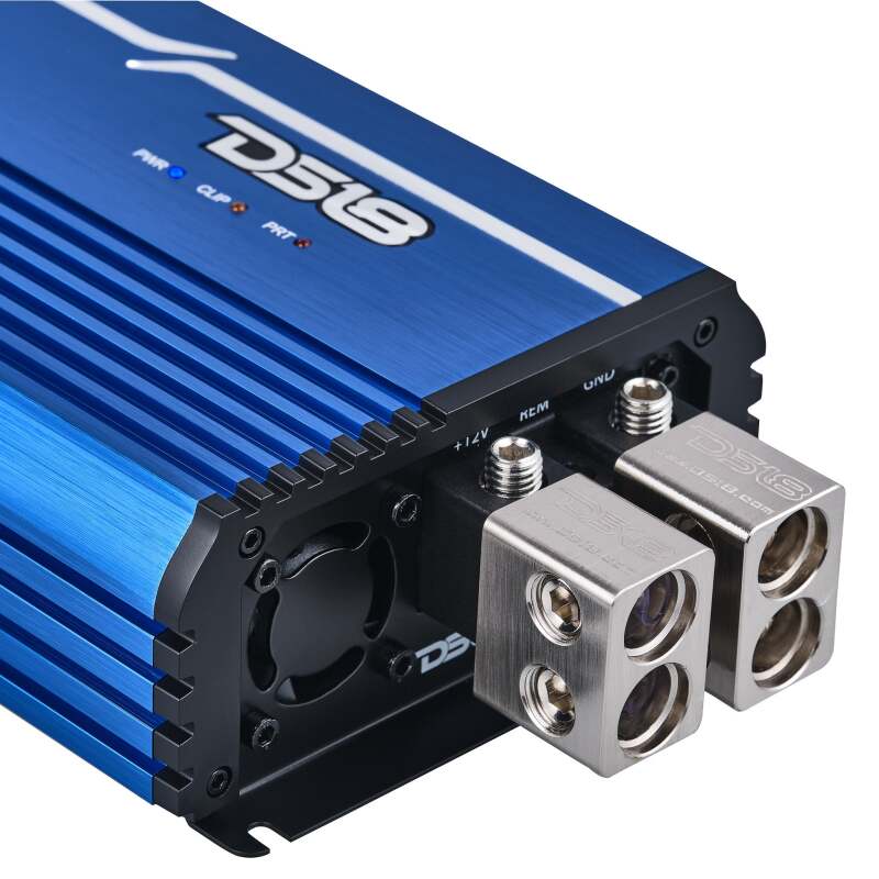 DS18 1-Channel Amp Class D Full-Range Monoblock 5000 Watts RMS/1ohm DPIV1/0 Terminals Included Blue thumbnail 4