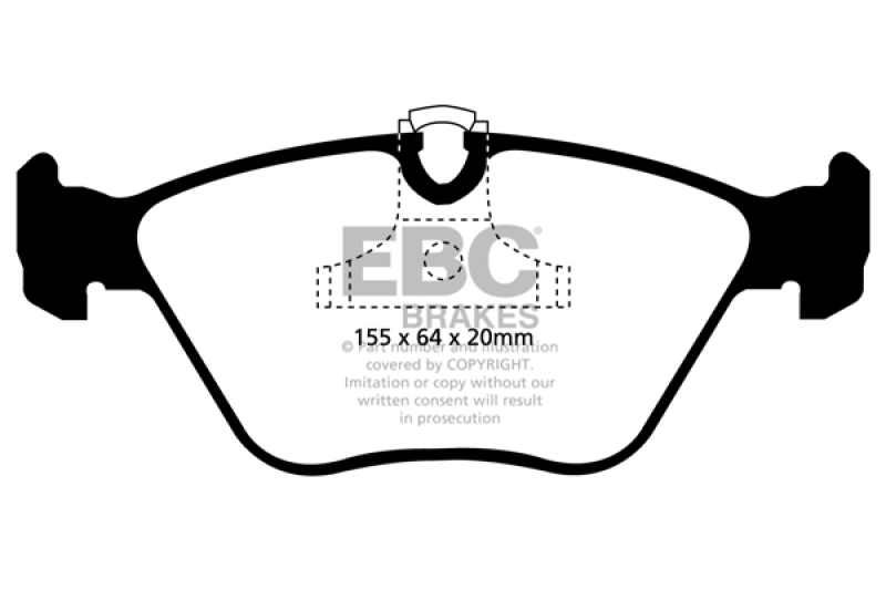 EBC 04-06 BMW X3 2.5 (E83) Ultimax2 Front Brake Pads thumbnail 3