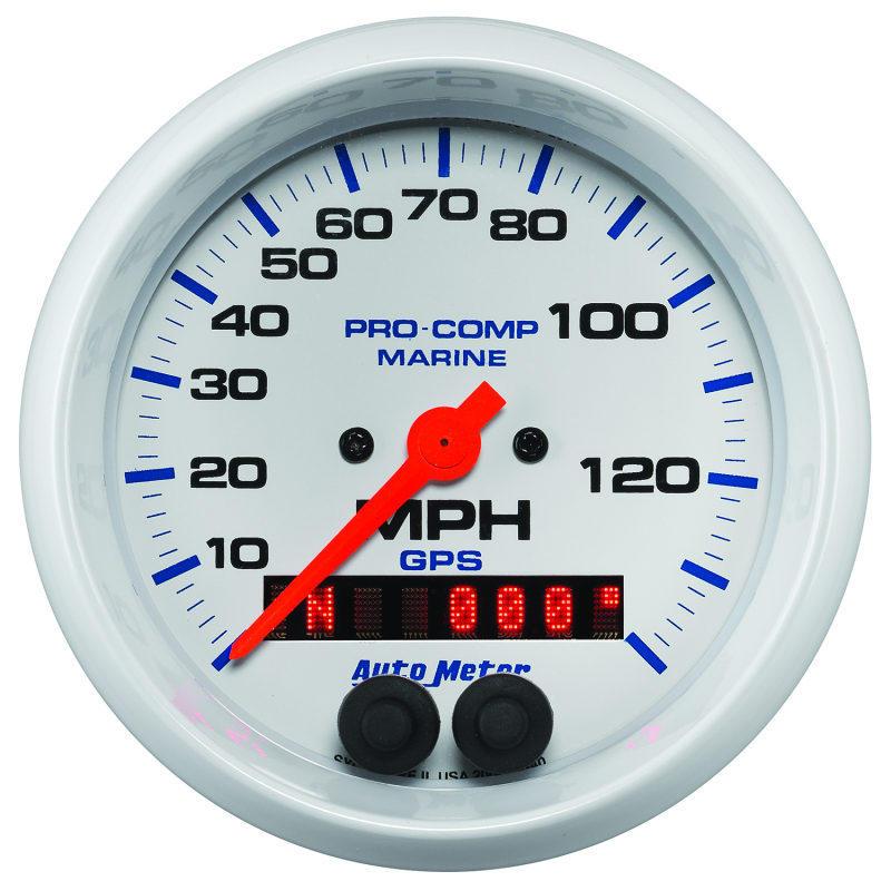 Autometer Gauge GPS Speedometer 3-3/8in 140 MPH Marine White Gauge thumbnail 7