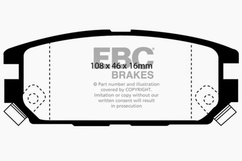 EBC 91-93 Dodge Stealth 3.0 4WD Redstuff Rear Brake Pads thumbnail 5