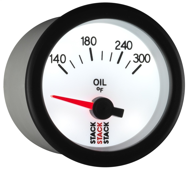 Autometer Stack 52mm 140-300 Deg F 1/8in NPTF Electric Oil Temp Gauge - White thumbnail 6