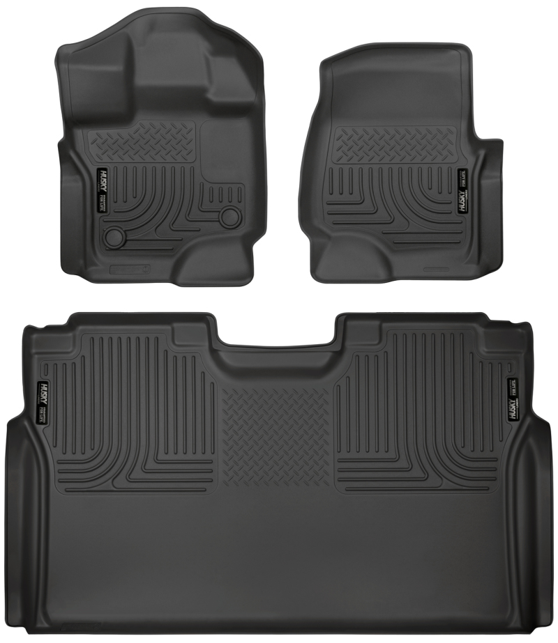 Husky Liners 15-23 Ford F-150 SuperCrew Weatherbeater Black Front & 2nd Seat Floor Liners thumbnail 2