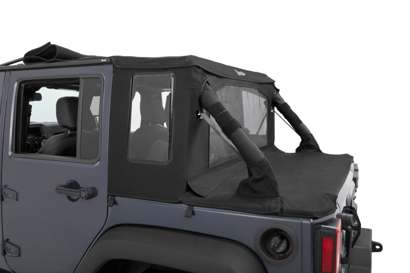 Bestop 07-18 Jeep Wrangler JK 4-Door Halftop Soft Top (Black Diamond) thumbnail 6