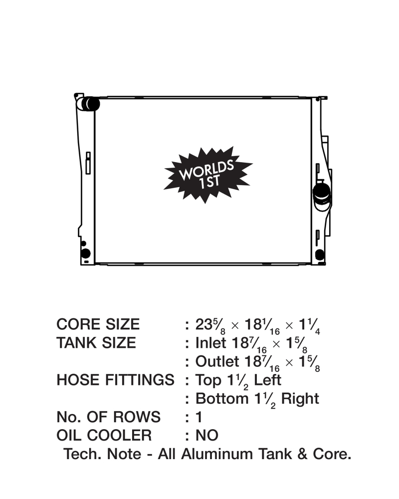 CSF Racing Radiators 7001 Radiator, Racing, Aluminum, Polished, BMW, 328, 330, Z4 Each thumbnail 7