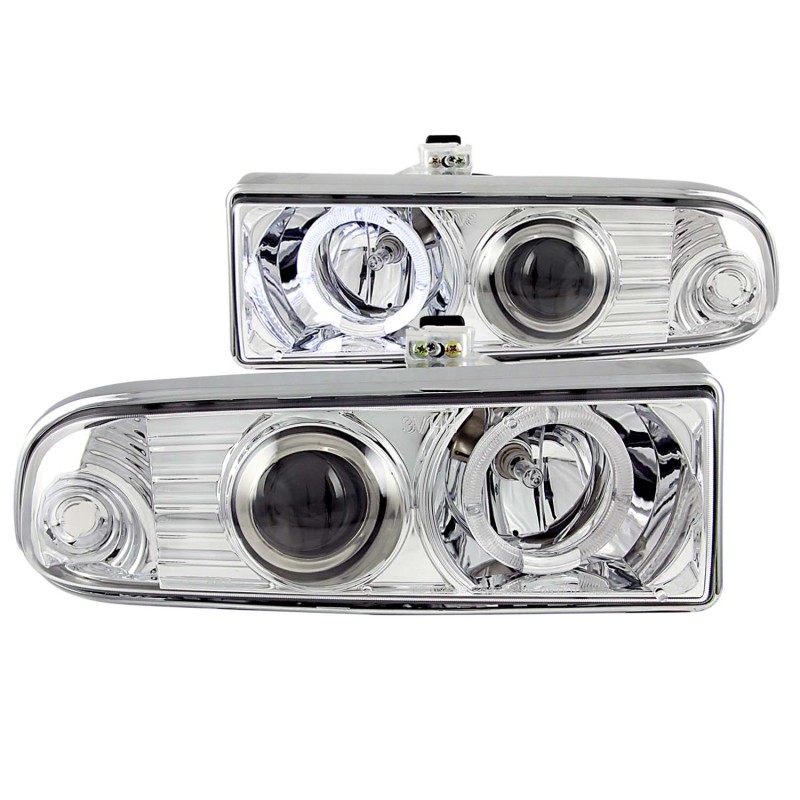 ANZO 1998-2005 Chevrolet S-10 Projector Headlights w/ Halo Chrome thumbnail 4