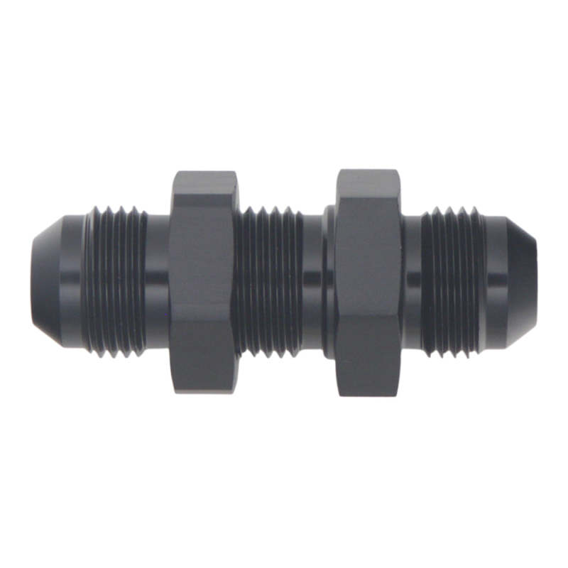 DeatschWerks 8AN Male Flare to 8AN Male Flare Bulkhead Adapter (Incl Nut) - Anodized Matte Black thumbnail 2
