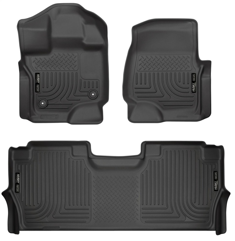 Husky Liners 21-24 Ford F-150 SuperCrew Weatherbeater Black Front & 2nd Seat Floor Liners thumbnail 2