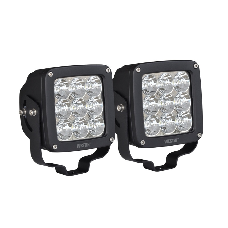 Westin Axis LED Auxiliary Light 4.5 inch x 4.5 inch Square Spot w/3W Osram (Set of 2) - Black thumbnail 3