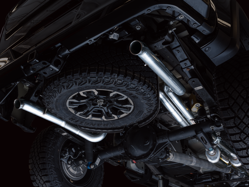 AWE Tuning 22-23 GMC Sierra 1500 AT4X 6.2L 0FG Catback Split Dual (Flat Bumper) - Bashguard(No Tips) thumbnail 5