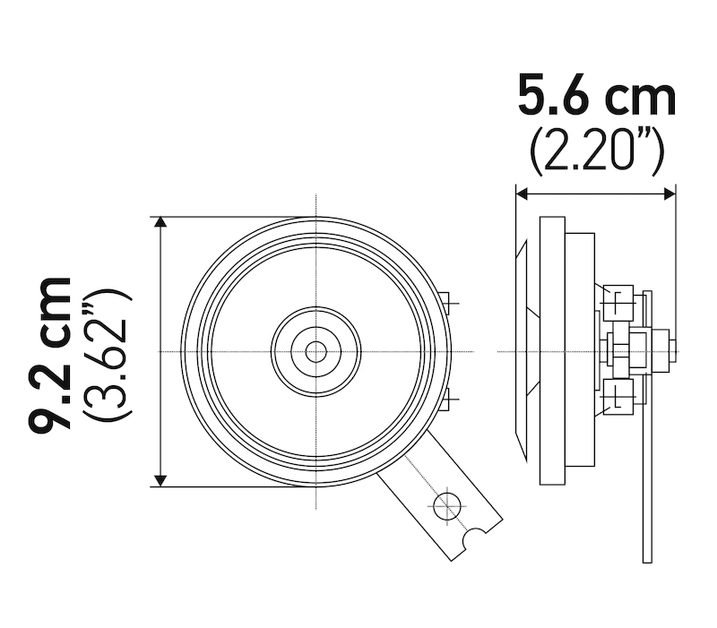 Hella Horn Bl Blk Disc Ht 92Mm 12V Univ thumbnail 7
