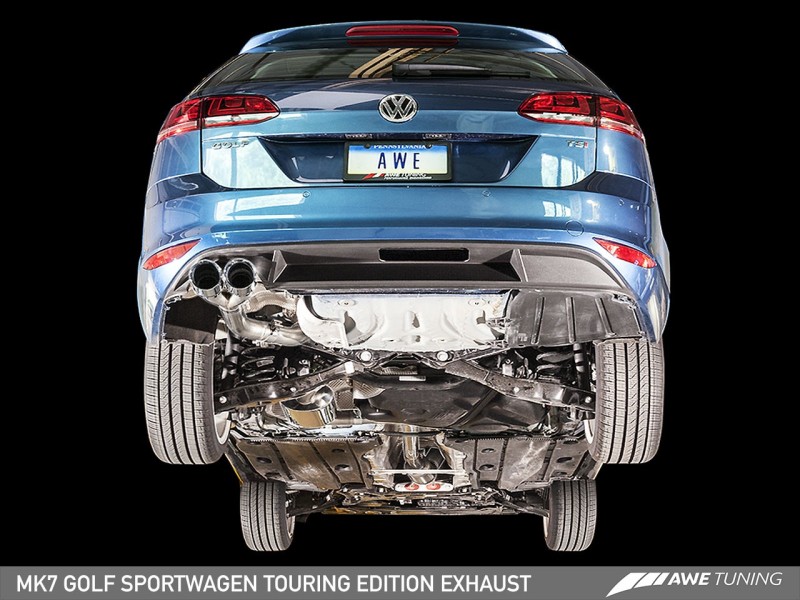 AWE Tuning VW MK7 Golf SportWagen Track Edition Exhaust w/Chrome Silver Tips (90mm) thumbnail 2