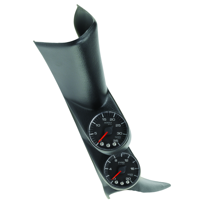 Autometer Diesel Gauge Kit A-Pillar w/ Speaker 01-07 GM Boost/EGT 60psi/2000 degree F Black Spek-Pro thumbnail 5