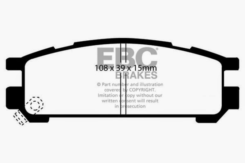EBC 93-96 Subaru Impreza 1.8 Ultimax2 Rear Brake Pads thumbnail 2