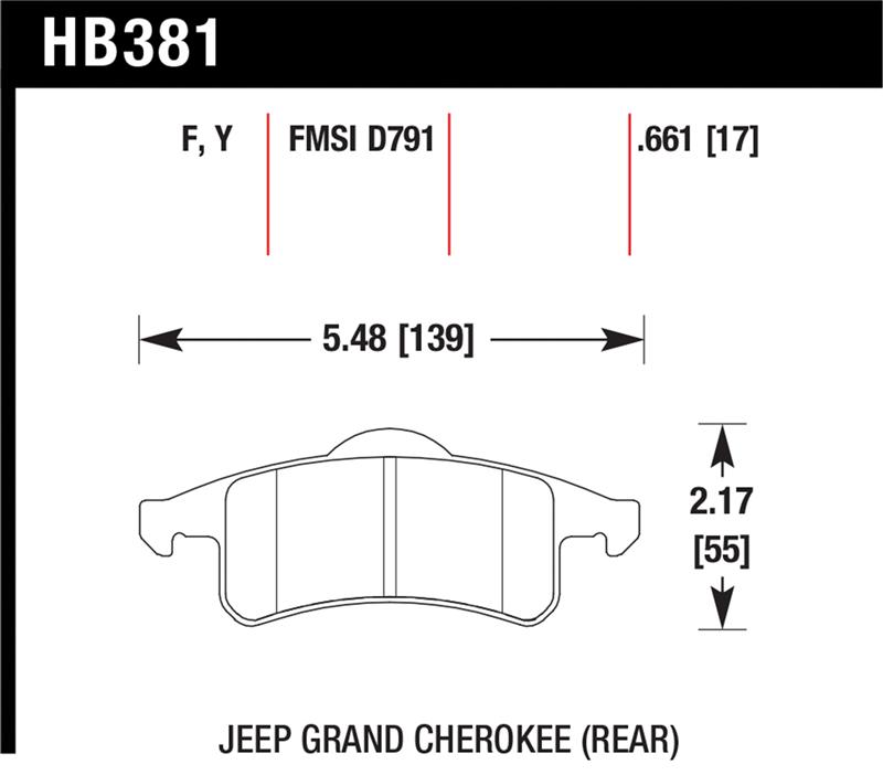 Hawk 99-04 Jeep Grand Cherokee LTS Street Rear Brake Pads