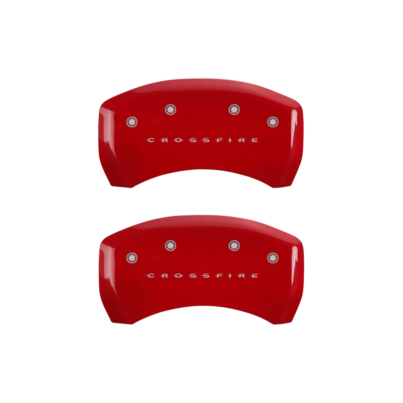MGP 4 Caliper Covers Engraved Front & Rear Crossfire Red finish silver ch thumbnail 9