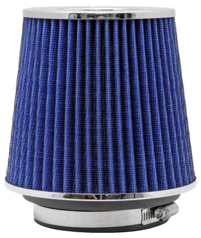 K&N Universal Air Filter Chrome Round Tapered Blue - 4in Flange ID x 1.125in Flange Length x 5.5in H thumbnail 9