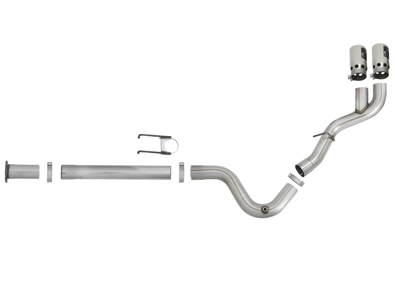 aFe Rebel XD 4in SS Down-Pipe Back Exhaust w/Dual Polished Tips 17-18 Ford Diesel Trucks V8-6.7L(td) thumbnail 8