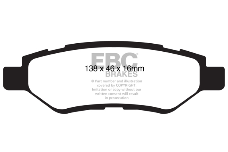 EBC 08-13 Cadillac CTS 3.0 Greenstuff Rear Brake Pads thumbnail 4