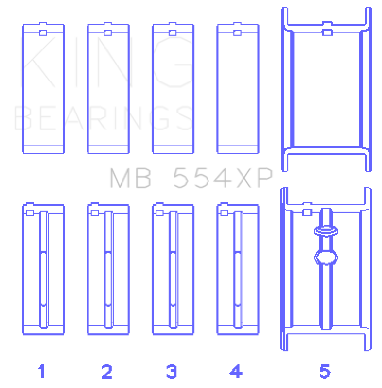 King Engine Bearings Chevrolet 265/283/302/327 V8 Main Bearing Set thumbnail 6