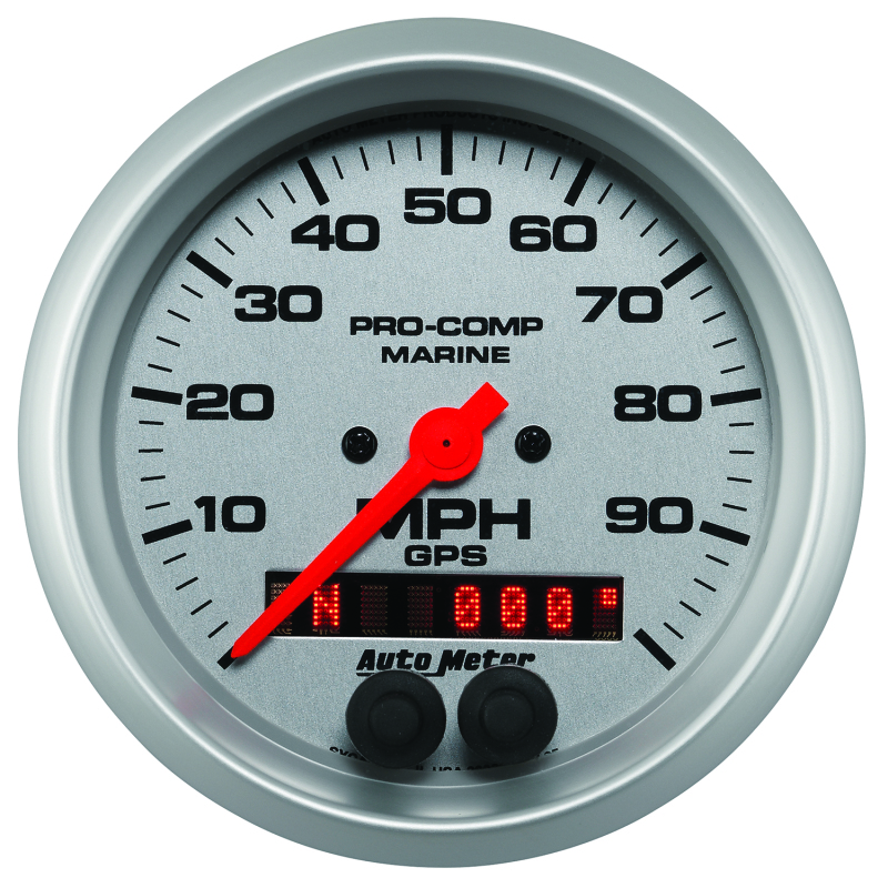 Autometer Marine Silver 3-3/8in 100MPH GPS Speedometer Gauge