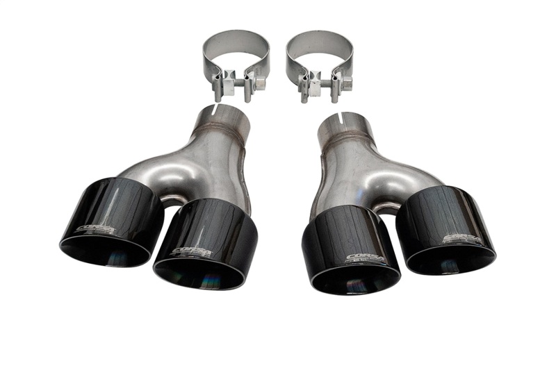 Corsa 2011-2021 Jeep Grand Cherokee Twin 2.5in Inlet / 4in Outlet Black PVD Pro-Series Tip Kit thumbnail 2