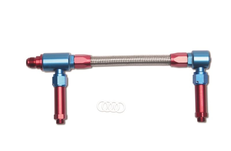 Russell Performance -8 AN to -8 AN ProFlex King Demon Carb Dual Inlet Carb Kit (Red/Blue) thumbnail 8