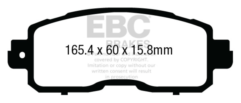EBC 13+ Nissan Altima 2.5 (L33) Sedan Redstuff Front Brake Pads thumbnail 4