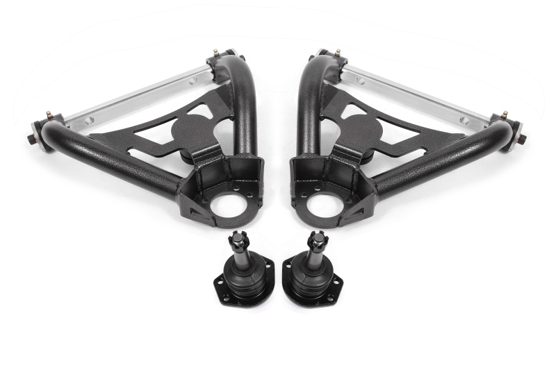 BMR 64-72 A-Body Pro-Touring Upper A-Arms w/ Tall Ball Joint (Delrin) - Black Hammertone