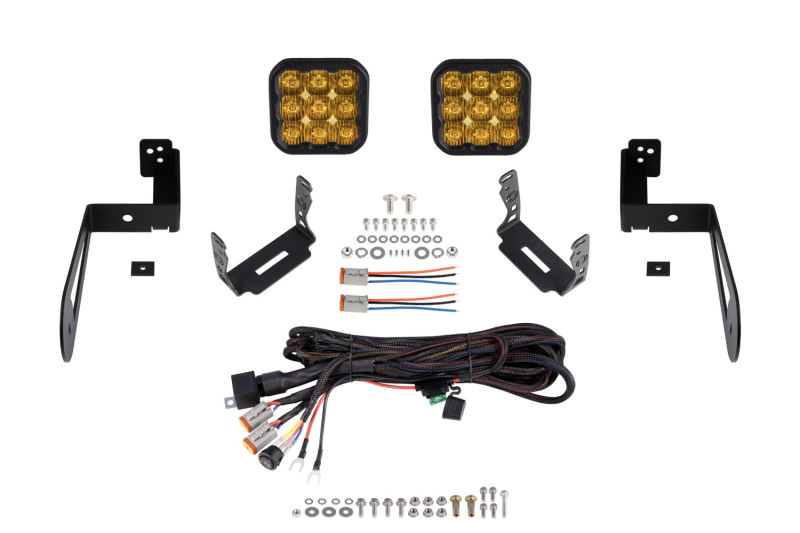 Diode Dynamics 07-18 Jeep JK Wrangler SS5 Bumper LED Pod Light Kit - Yellow Pro Driving thumbnail 3