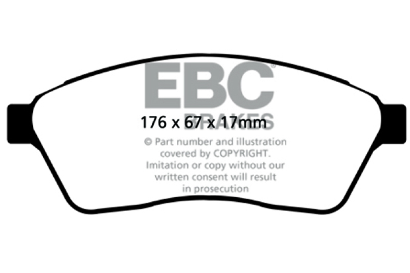 EBC 10-11 Cadillac SRX 2.8 Turbo Yellowstuff Front Brake Pads thumbnail 5