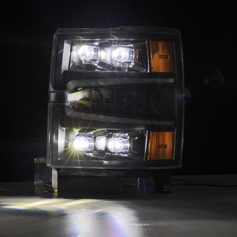 AlphaRex 04-15 Chevy 1500HD NOVA-Series LED Proj Headlights Black w/Activ Light/Seq Signal & SB DRL thumbnail 3