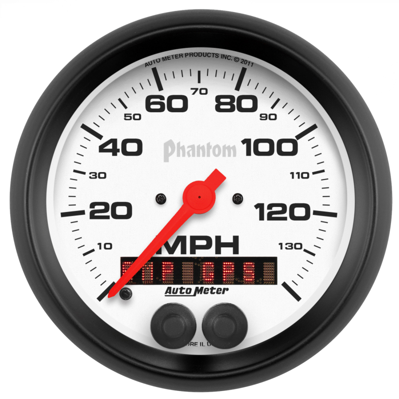 Autometer Phantom 3-3/8in 140 MPH In-Dash Full Sweep Speedometer w/ GPS Rally Nav Display thumbnail 3